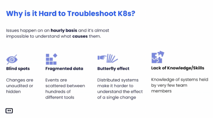 Why is is hard to troubleshoot k8s