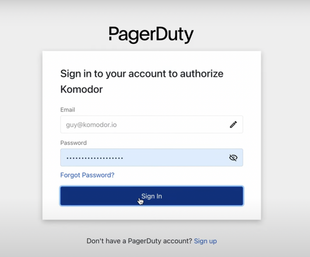 komodor-pagerduty-authorization