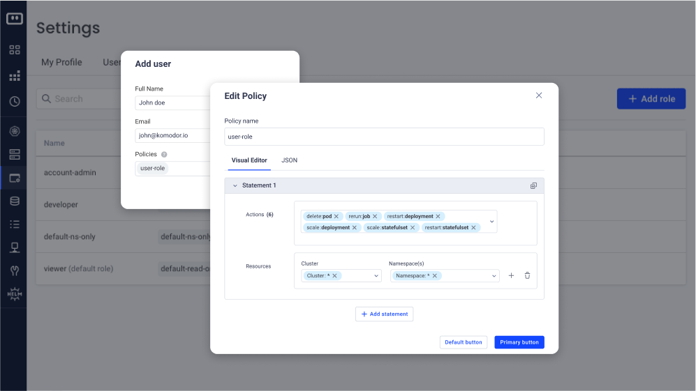 komodor rbac policy